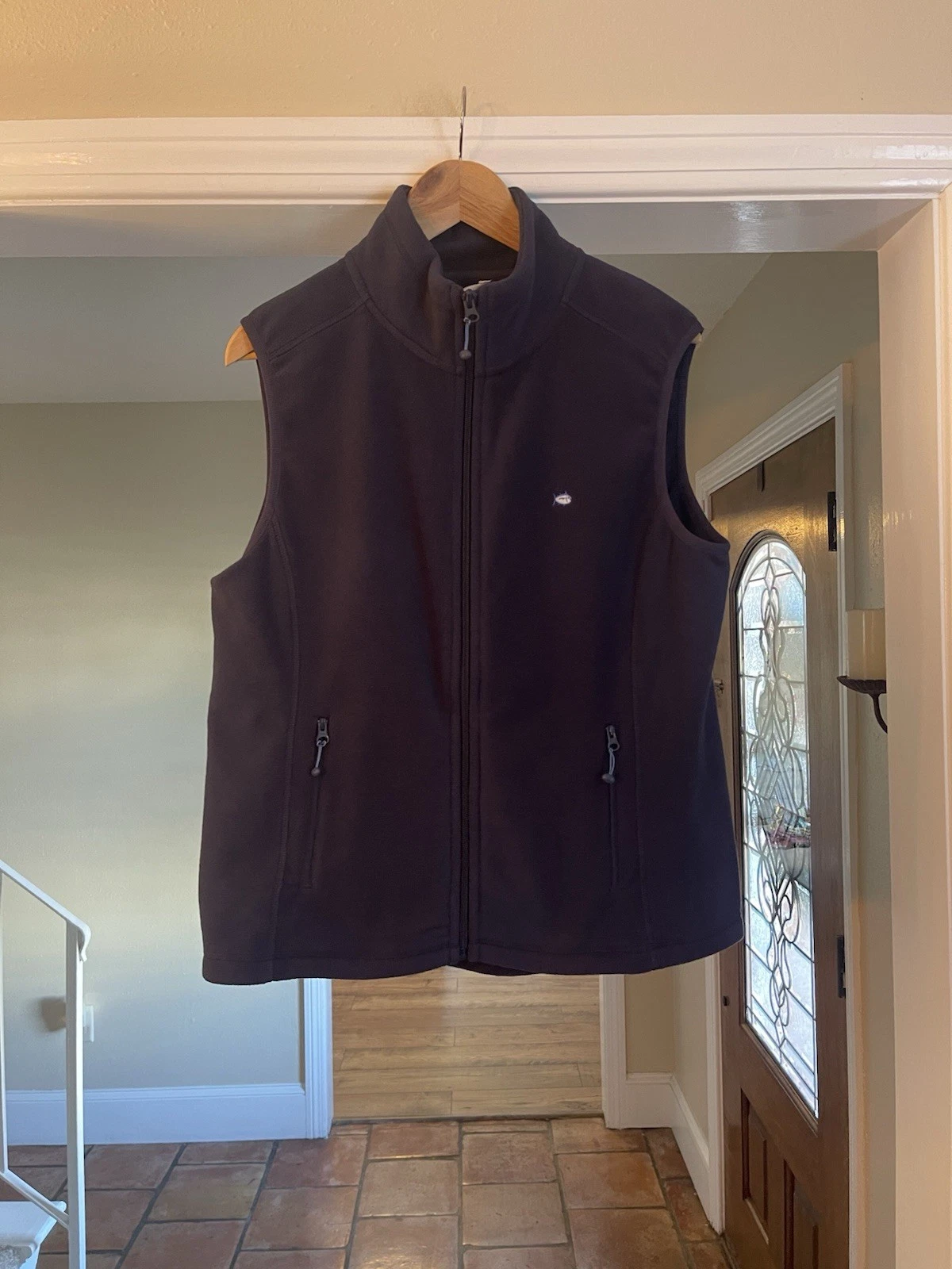 NWT Southern Tide Fleece Vest Blue Full Zip Women’s Size Medium