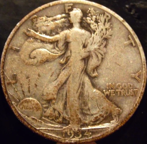1934-S Walking Liberty Half Dollar Choice Original Fine/VF