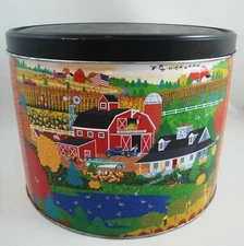 Apple Pond Farm Large Pictorial Tin Mark Frost American Flag Barn Farmhouse