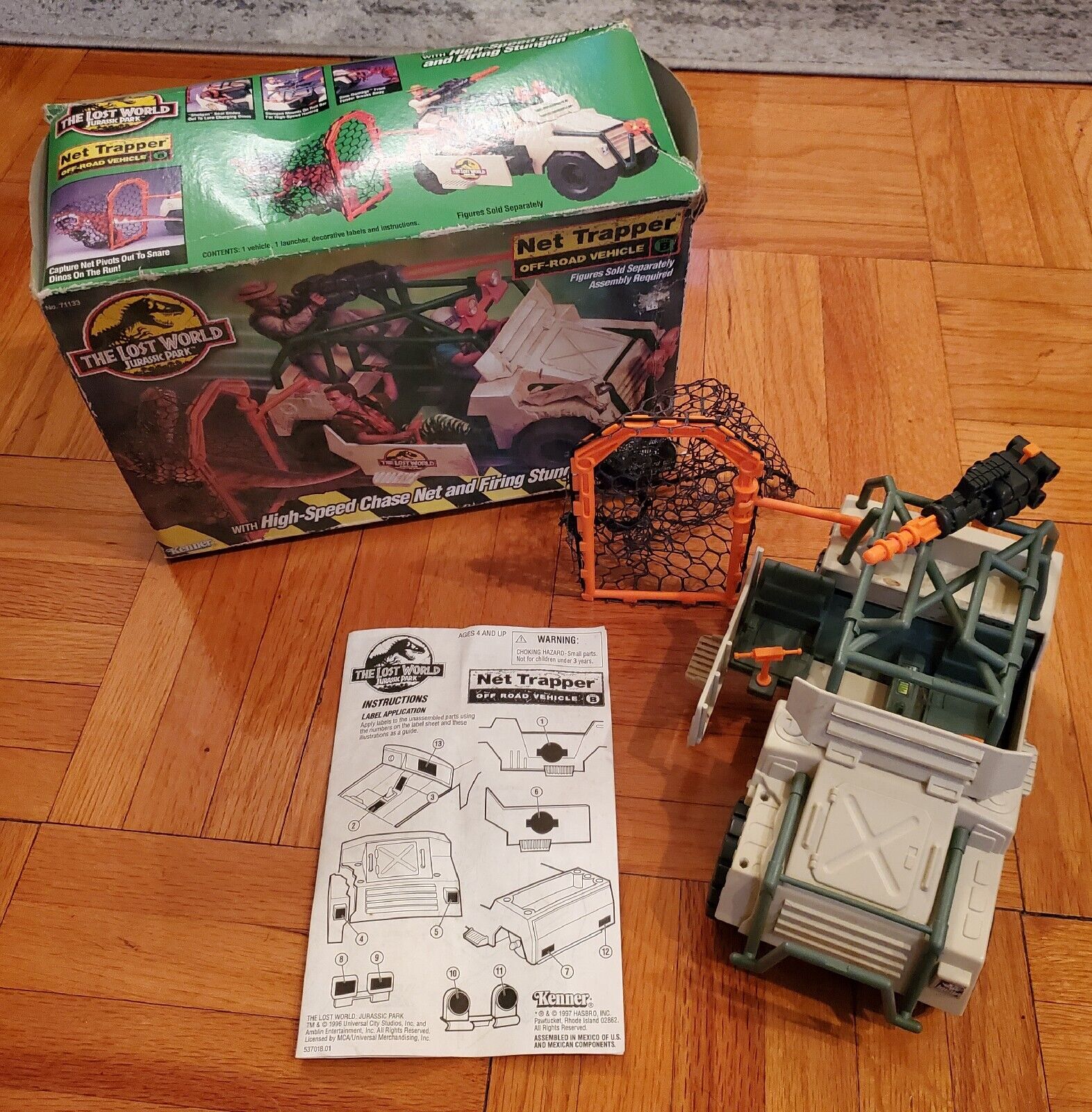 Jurassic Park Kenner 1996 Hasbro Lost World Net Trapper Vehicle. Near Complete 