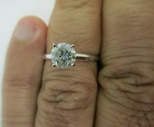 14K Gold Diamond Solitaire Engagement Ring Center 1.00 Carat 2.20 Gr. Value 7K