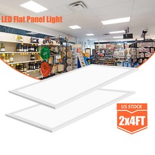 2x4FT White LED Flat Panel Troffer Light,75W Recessed Back-Lit Drop Ceiling Lamp