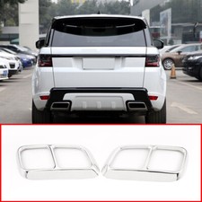 Silver Steel Exhaust Pipe Cover Trim For Land Rover Range Rover Sport 2018 2019