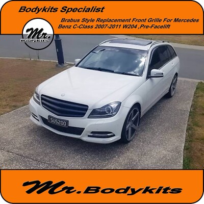 Plastic Made Brabus Style Front Grille For Mercedes Benz W204 C