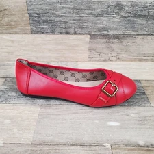 Harborsides Grape Womens Ballet Flats Sz 7.5 M Almond Toe Red Slip-On Shoes