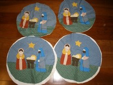 Quilt Block Embroidered Pieces Ready to be Completed 4 Nativity SU133 