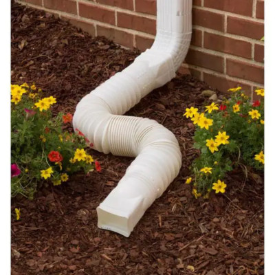Flex Drain Downspout Extension Rain Pipe Spout Gutter Flexible Expandable 25-55''