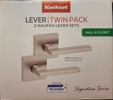 Kwikset Halifax Door Lever Twin-Pack Signature Series Satin Nickel Finish NEW