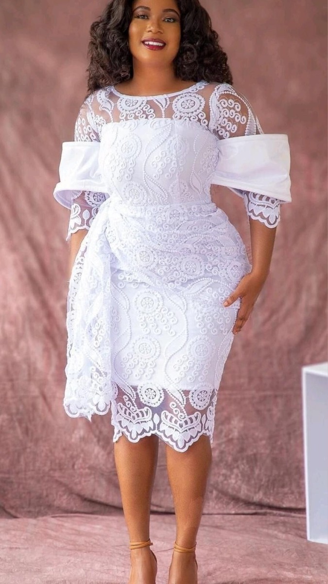 White Lace Dress,African lace dress,African maxi dress, African women  clothing