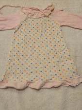 Vintage Baby Outfit Pink With Lace Polka-dot