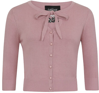 Collectif «CHARLENE ROCKABILLY» Schleife EMBROIDERY Strickjacke