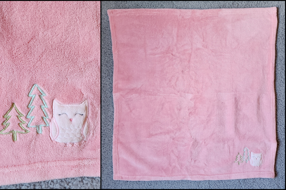 Cloud Island Pink Plush Fleece Baby Blanket Embroidered Owl Trees 29