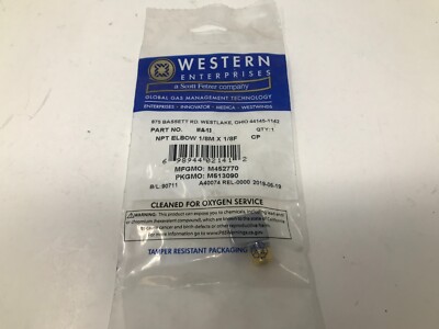Western Enterprises 1/8'' Male NPT X 1/8'' Female NPT 90° - (Pack of 5)