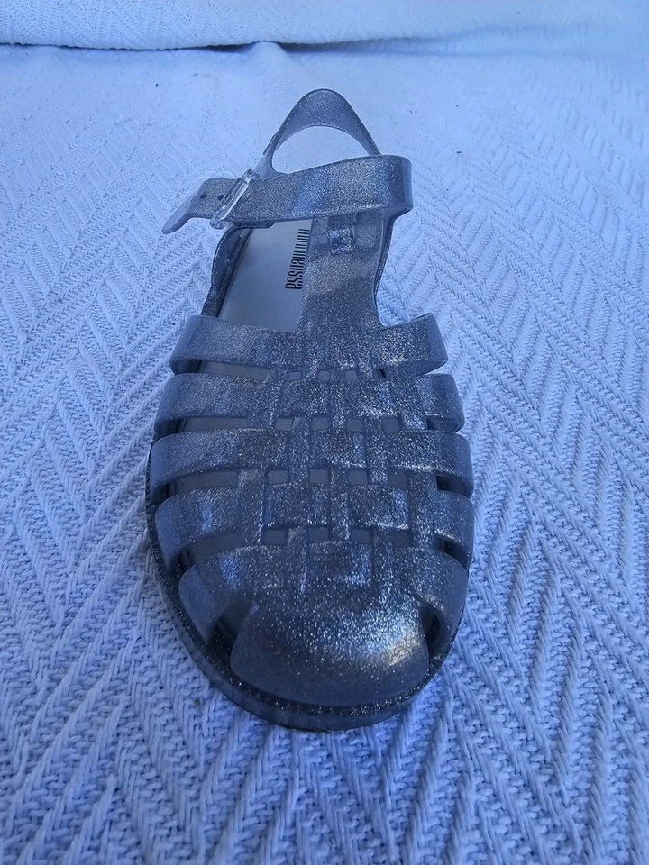 Sandalias Mini Melissa Mel Possession en Brillo Transparente/Plateado Talla 11 Niñas Foto 2 de 4