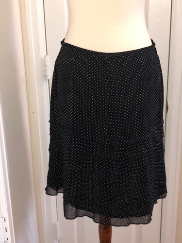 New Women's Cynthia Steffe Black Skirt with White Polka Dots Size 6 - Picture 2 of 6