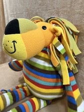 Melissa and Doug Elvis Plush Stuffed Animal Lion Colorful Striped Large 26" Toy