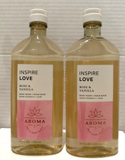 2-Pack Bath  Body Works AROMA INSPIRE LOVE: ROSE  VANILLA Body Wash Foam Bath