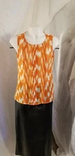 Tank Top Banana Republic Womens Shirt Sleeveless Med Loose Fit Flow Orange White