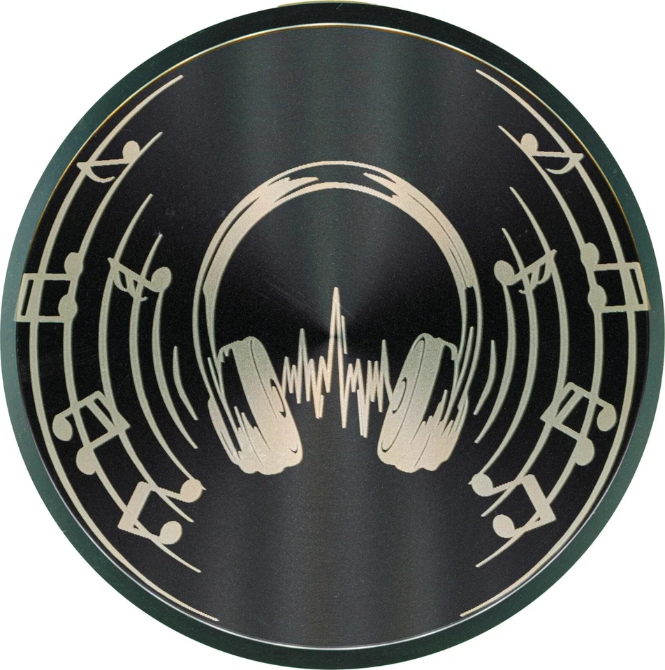 Vinyl record stabilizer weight. Musical Headphones engraved turntable weight. - Image 3 of 4