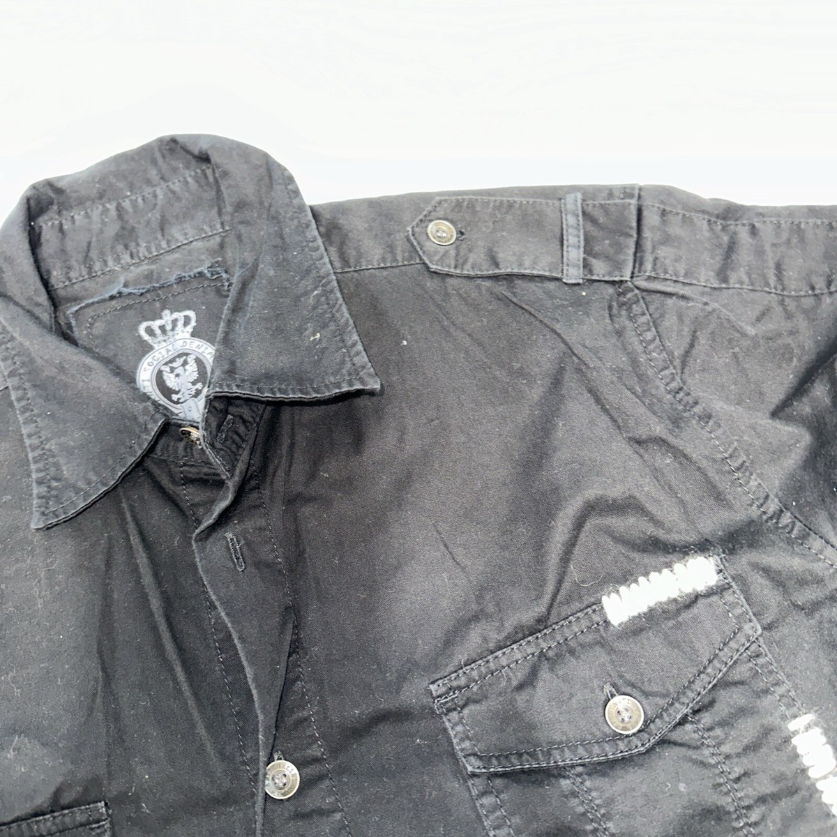 Antisocial denim company button-down shirt medium | eBay