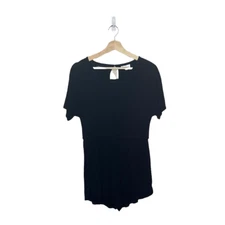 Tucker & Tate Romper Girl 14/16 Black Keyhole Button Close Shorts Neutral Casual