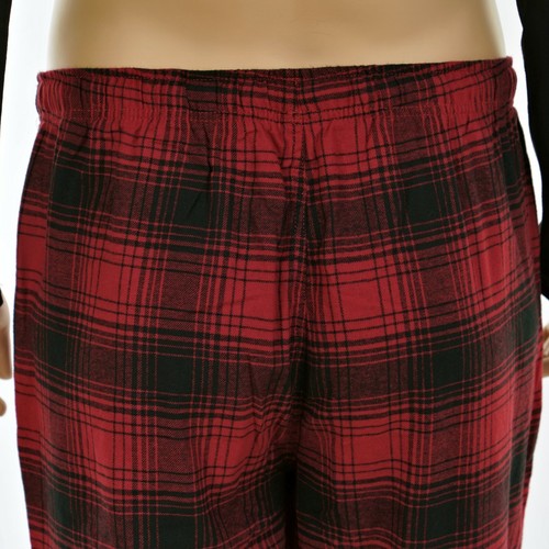 CROFT & BARROW Men's 2pc X-LARGE Sleep Set BLACK TOP & RED CHECK FLANNEL PANTS - Picture 12 of 12
