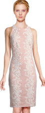 Tadashi Shoji Tulle Lace Appliqu Rose Quartz Sheath Dress