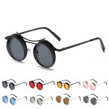 Vintage Round Steampunk Sunglasses Retro Gothic Metal Frame Sun Shades Glasses