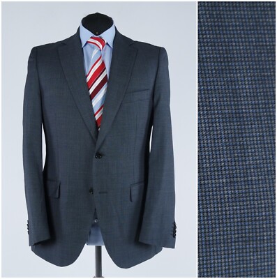 Italienischer Herren Blazer 42R UK Größe EMIDIO TUCCI Karo REDA Wolle Sport Mantel Jacke