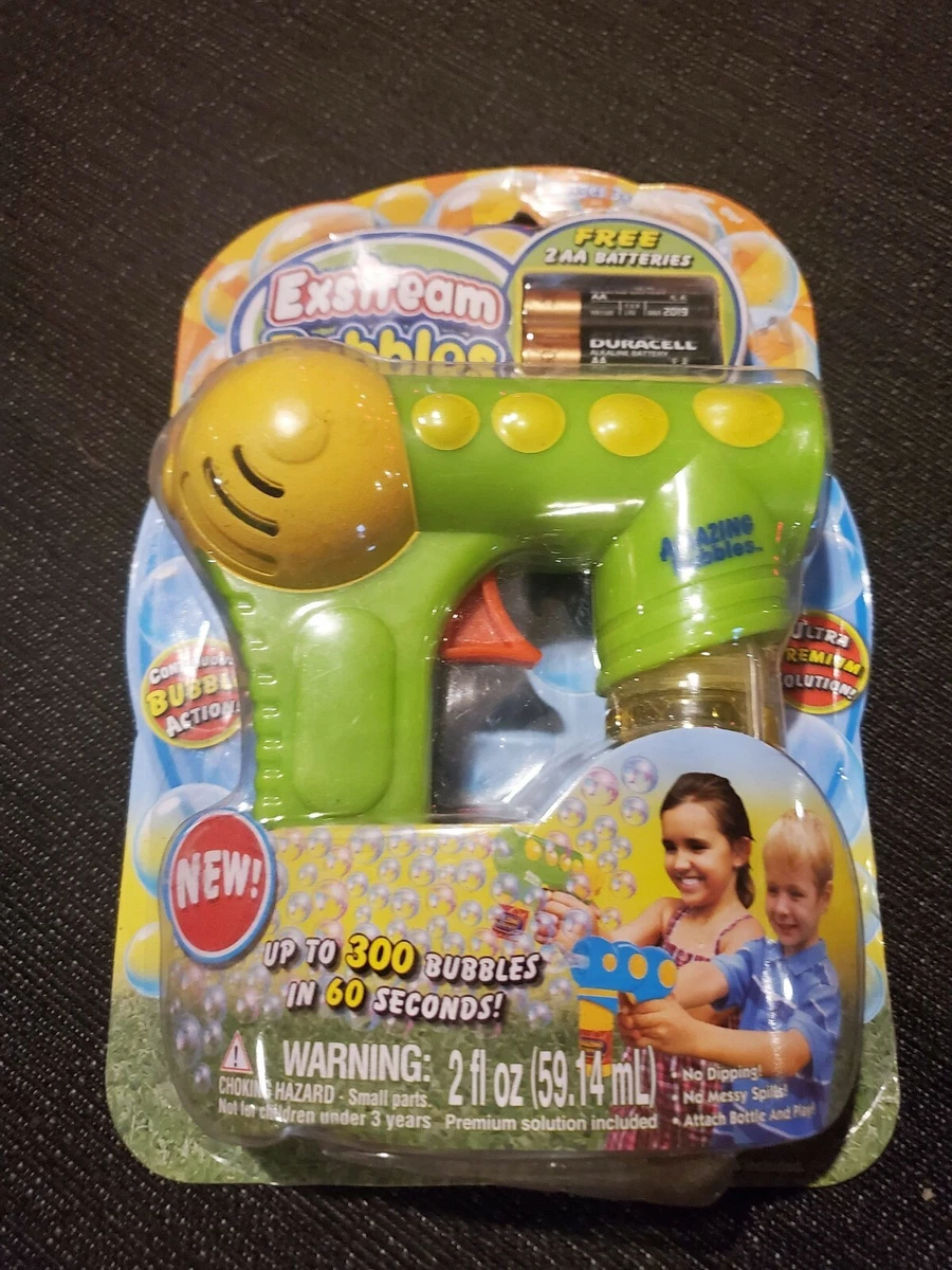 Amazing Bubbles Exstream Bubble Gun Green Kids Outdoor Toy Lot Of
