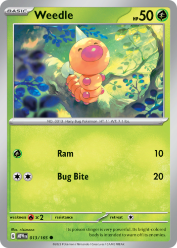 Weedle Scarlet Violet 151 13/165 Reverse Holo Pokemon Card NM - Picture 1 of 1