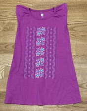 Girl's Tea Collection Dark Magenta Printed Dress Size 4 EUC