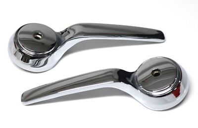 New Chrome Interior Door Handle Pair For 74-91 Jeep SJ FSJ Cherokee Wagoneer J10