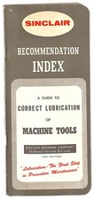 Sinclair Refining Lubrication of Machine Tools 1955 Booklet 108pp VGC