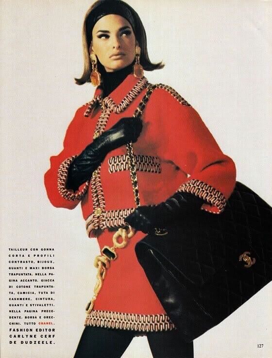 Chanel F/W 1989 runway MASSIVE double flap classic bag