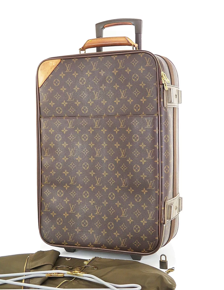 Louis Vuitton Monogram Pegase Roller Luggage Bag 55 Brown