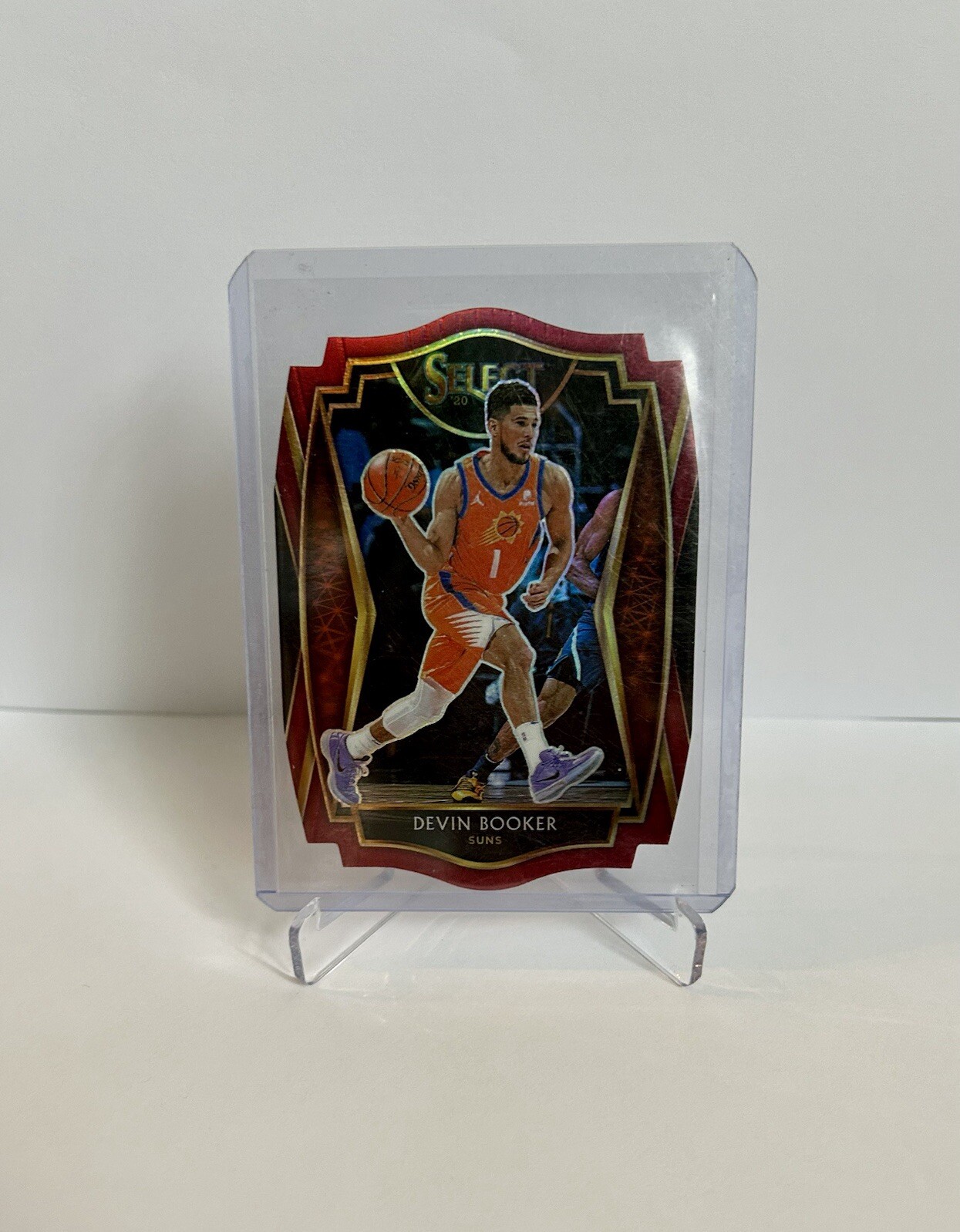 2020-2021 Panini Select Premier Level Red Prizm Die- Cut #121 Devin Booker /175