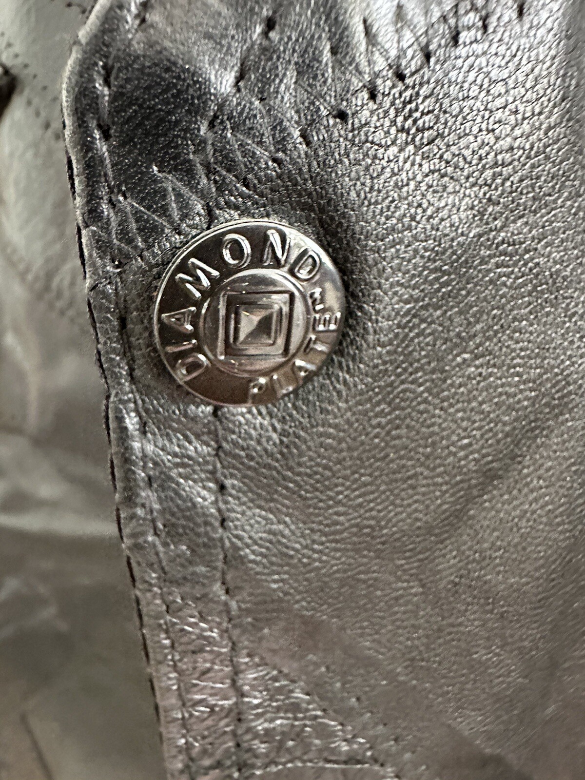 VTG Patchwork Black Leather Motorcycle Biker Vest… - image 11