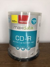 Maxell Maxdata CD-R 700 MB 80 minute, 100pc Spindle, New Sealed