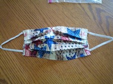Handmade Cloth Mask Stars Red Blue Brown 4th July Patriotic Reversible Washable