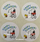 HELLO SUMMER STICKERS, ENVELOPE SEALS, LABELS, 1.5", (30) ROUND, TAGS, BEAGLE
