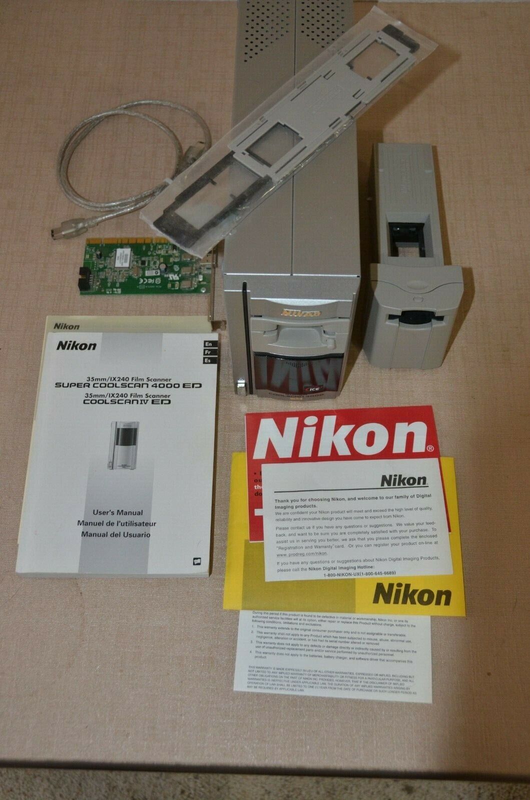 Nikon Super Coolscan 4000 ED slide & film scanner, ICE feature, all accessories