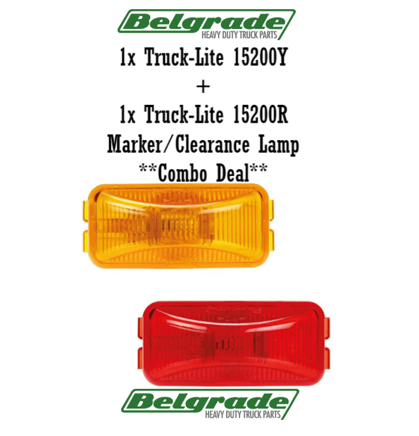 1x Truck-Lite 15200Y + 1x Truck-Lite 15200R Marker/Clearance Lamp