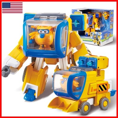 Super Wings Transformable Toys, 7 In Donnie Super Mecha Equipment Robot & 2 In