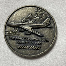 1986 Boeing 5000 Jet Transports Commemorative Medal Coin Aviation Collectible