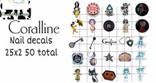 Coraline Waterslide Nail Art Decals Set Of 50 Instructions & Bonus KC
