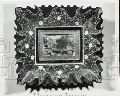 1944 Press Photo Water color art by Mr. Norman on black plastic frame