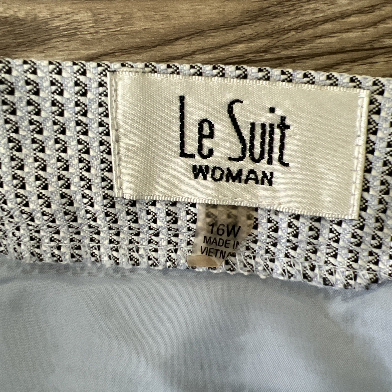 Le Suit Two Button Tweed Skirt Suit Womens 16 Blue