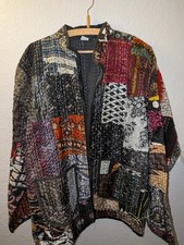 Kantha Patchwork Jacket Women Quilted Embroidered Artsy Festival Boho Style L XL