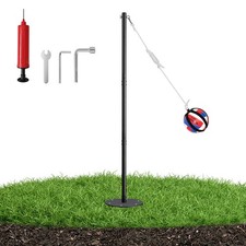 Tetherball Set with Heavy-Duty Adjustable Pole Up to 8ft , Soft-Touch Ball ...